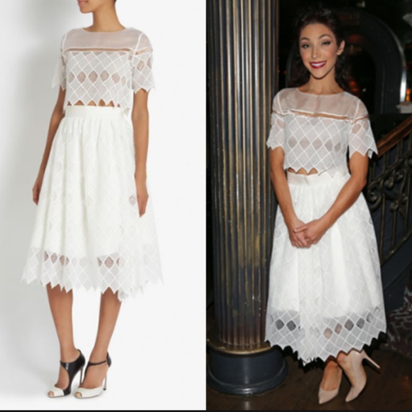 ALEXIS BRADLEY WHITE HIWAIST DIAMOND SKIRT